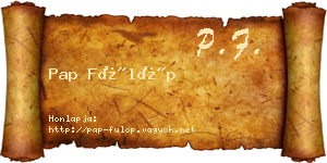 Pap Fülöp névjegykártya