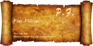 Pap Fülöp névjegykártya